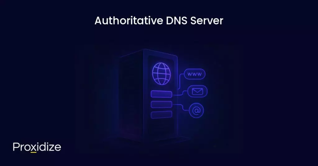 a drawing representing an authoritative dns server
