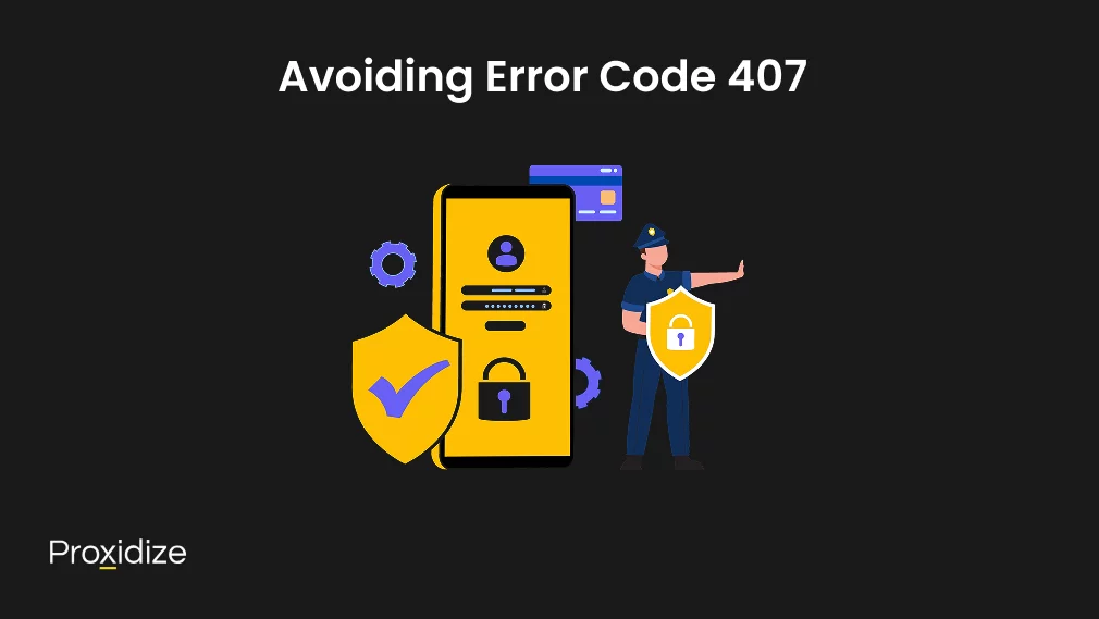 A security officer hold his arm out to stop anything from passing by the large phone behind him. Text above reads