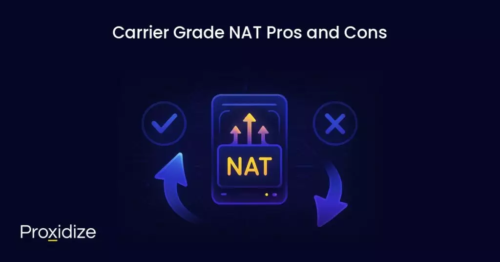 Image showing NAT with arrows pointing up and a check and X sign to its sides. Text above reads 