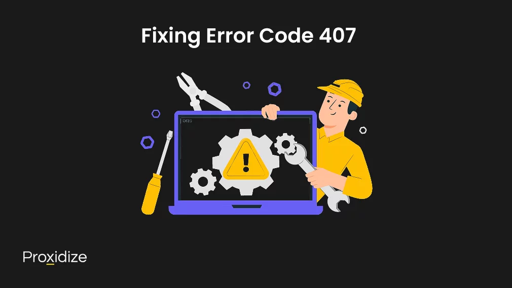 A handyman fixing gears on a computer screen. Text above the image reads