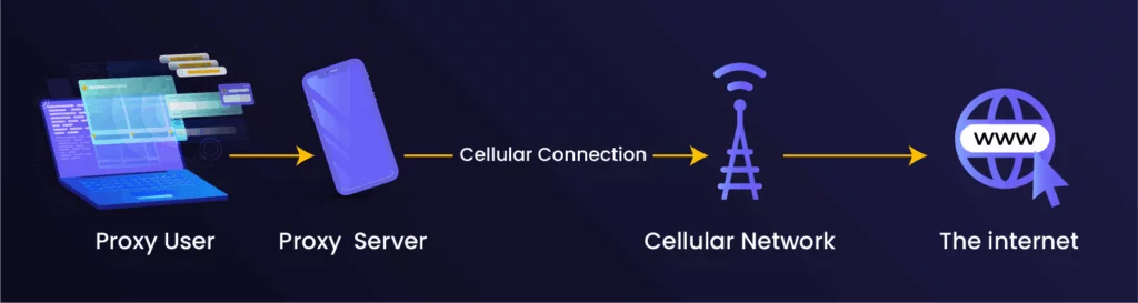 Proxy user accessing the internet via cellular