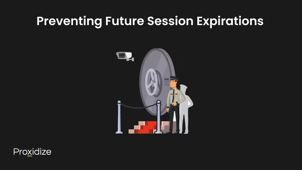 Image of a security guard standing in front of a safe. Text above reads