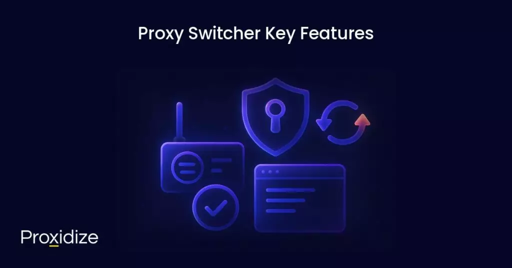 Visual representation of proxy switcher key features