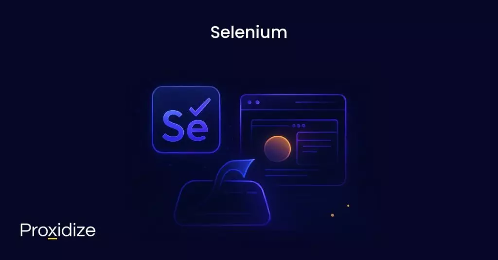 a drawing of the selenium logo and a browser under the title 