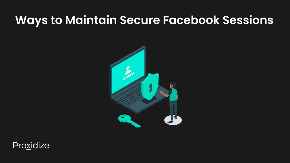 Image of a person standing in front of a computer. Text above reads