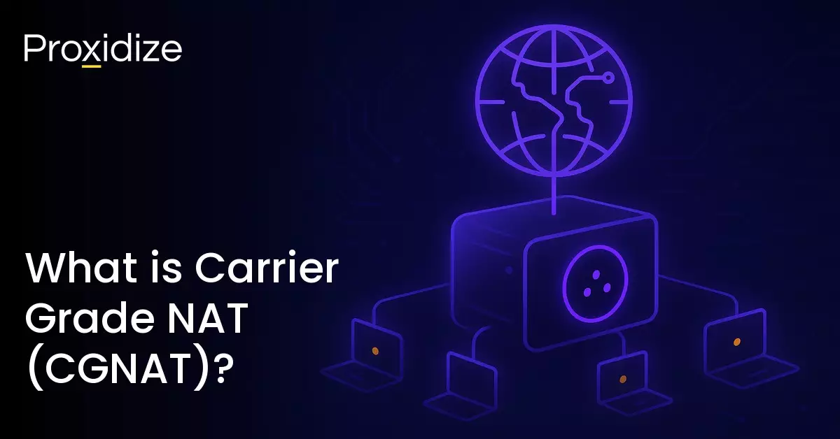 Image of an internet logo connected to a larger server which is connected to laptops. Text to the left reads 