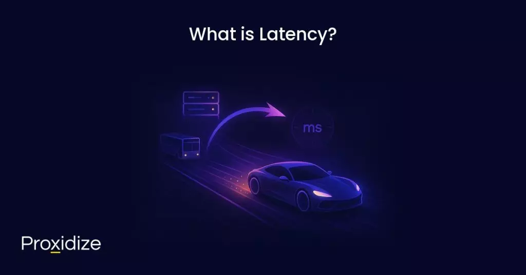 Image showing a sports car speeding past a bus. Text above reads