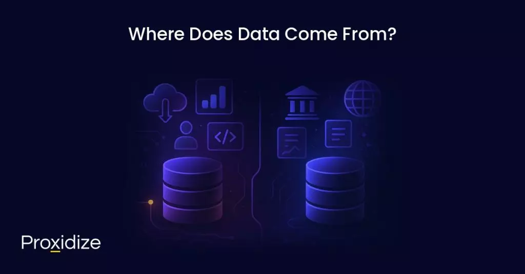 a drawing of two sets of data sources under the title